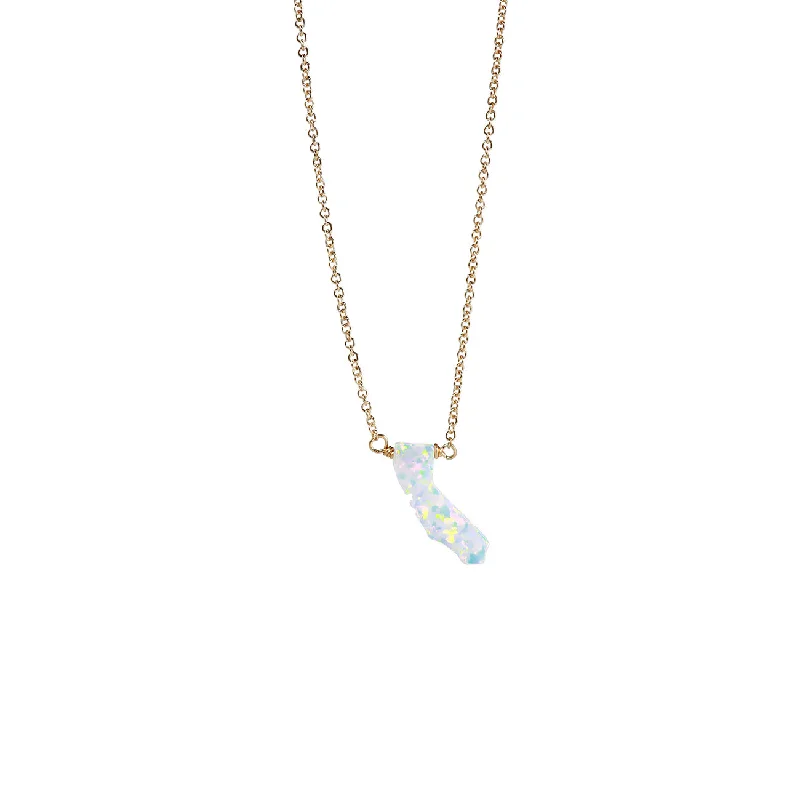 yellow gold necklaces for women -bara boheme | "CALIFORNIA" Opal Necklace