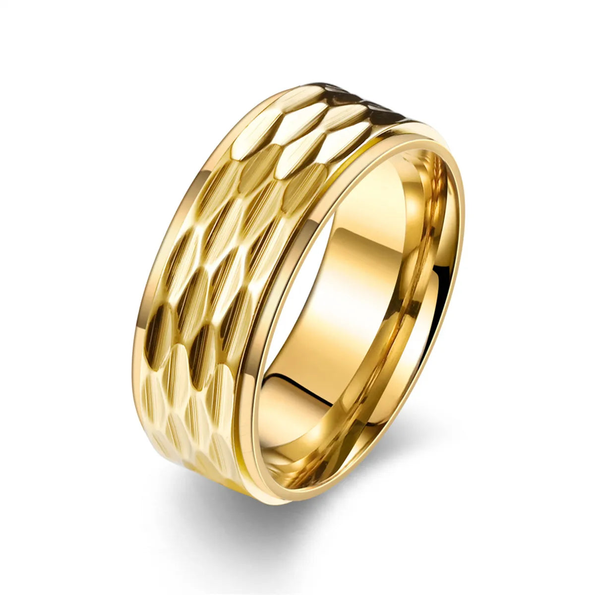 Gold Batch Flower Plaid Ring