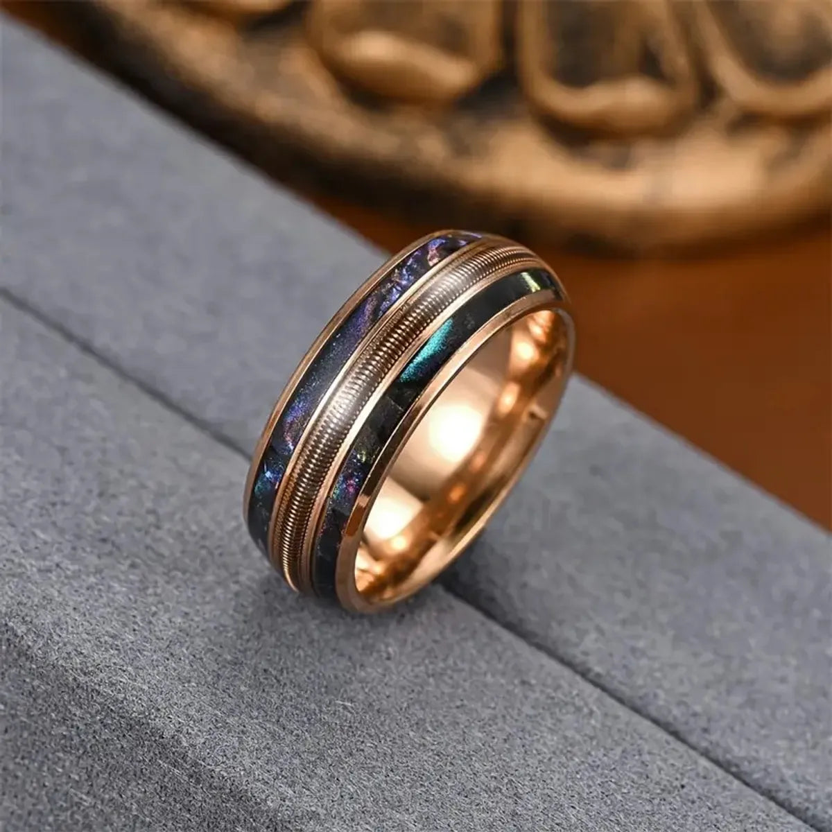 gold wedding rings for women -Casual Retro Color Block 304 Stainless Steel Enamel Men'S Rings