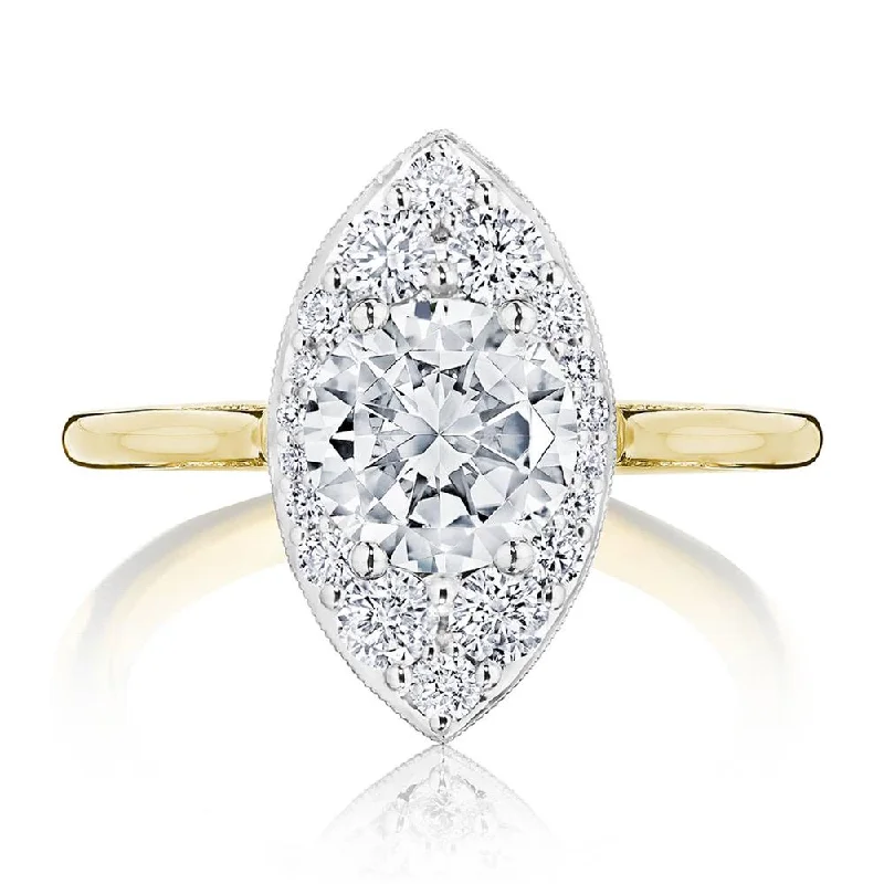 unique diamond engagement rings for women -Round, Marquise Bloom Engagement Ring