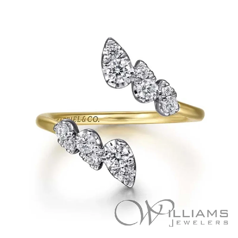 radiant engagement rings with oval diamonds -Gabriel & Co. Contemporary 14 Karat Diamond Ring