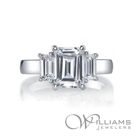 engagement rings with mixed metal designs and diamonds -Williams Signature Plat Diamond Engagement Ring