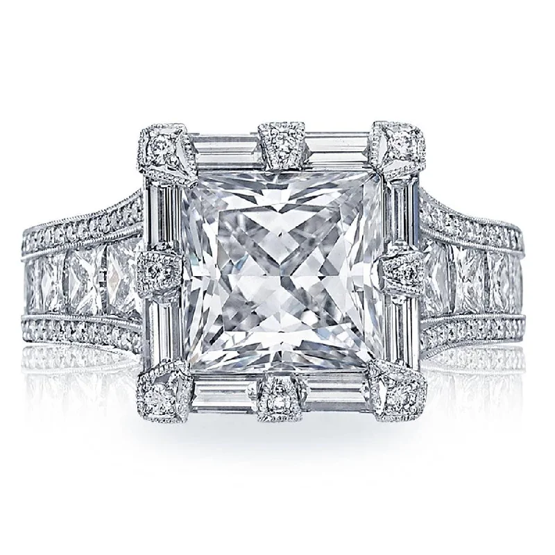 engagement rings with vintage diamond cuts -Princess Bloom Engagement Ring