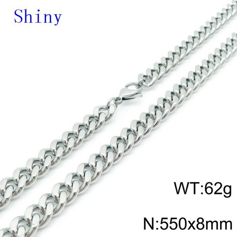 Steel Necklace 8mm55cm