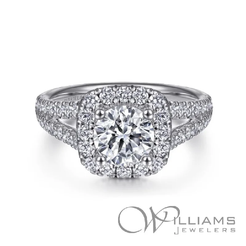 pear shaped diamond engagement rings -Gabriel & Co. Contemporary 14 Karat Diamond Engagement Ring