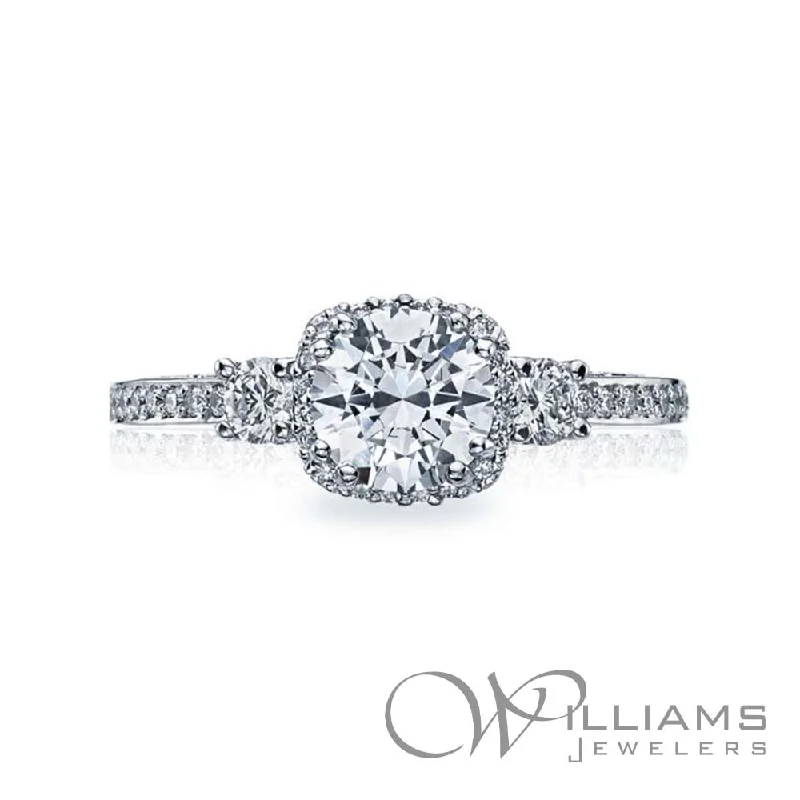 engagement rings with sapphire and diamond bands -Tacori Dantela 18 Karat Diamond Engagement Ring