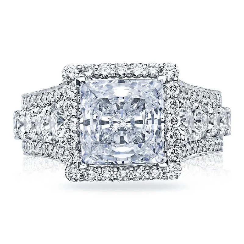 engagement rings with princess cut sapphires -Princess Bloom Engagement Ring