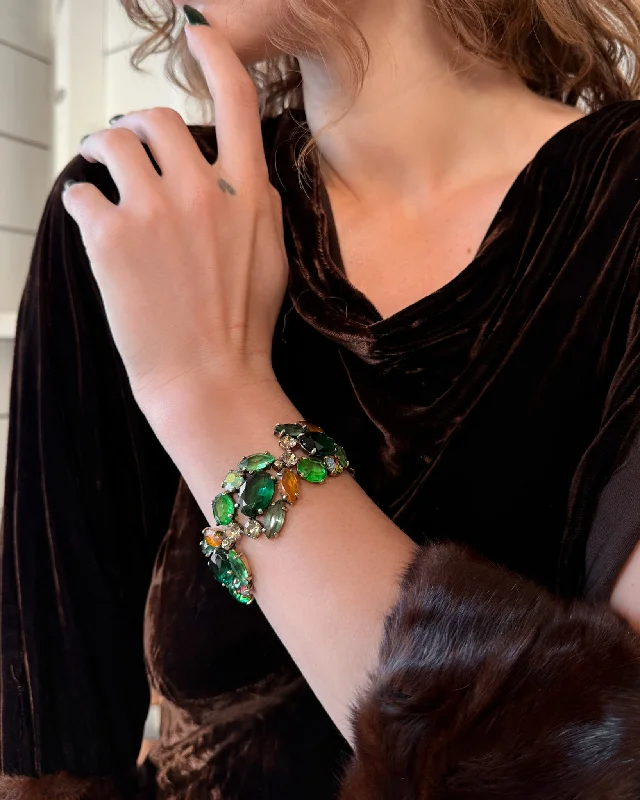 chic bracelet sets for women -50s Schiaparelli Jeweled Bracelet