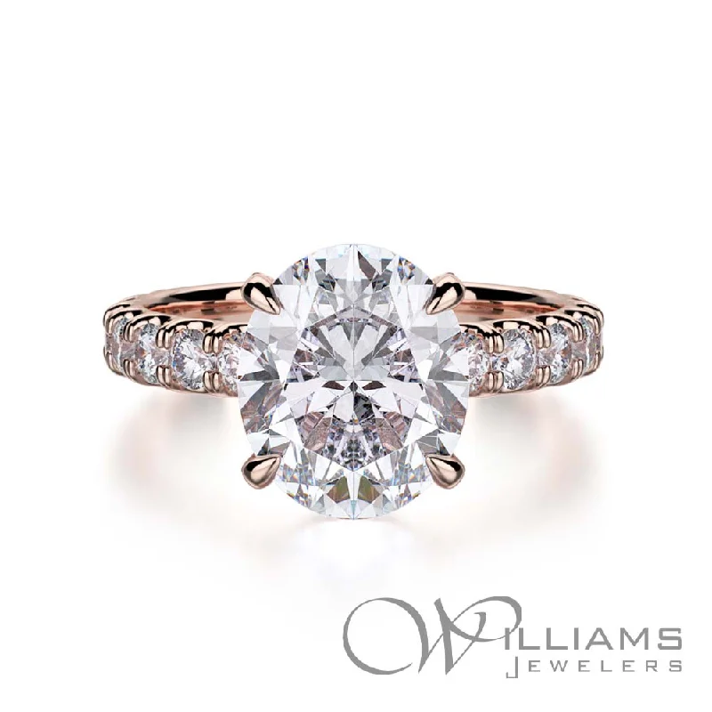 timeless engagement rings with three diamonds -Michael M Crown 18 Karat Diamond Engagement Ring