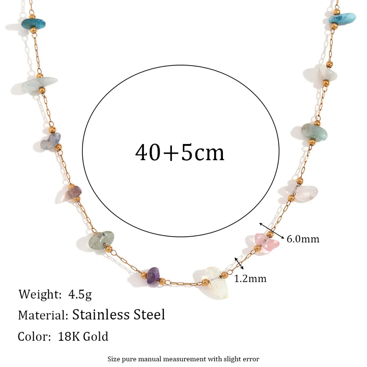 Necklace 40 5-Golden-Colored Stone