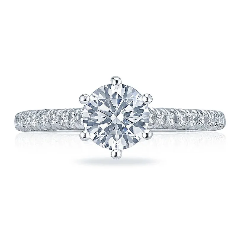 radiant engagement rings with cushion cut diamonds -Round Solitaire Engagement Ring