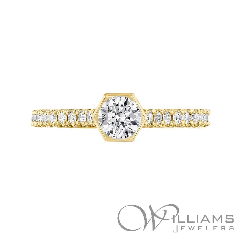 engagement rings with platinum gemstone accents -Williams Signature 18 Karat Diamond Ring