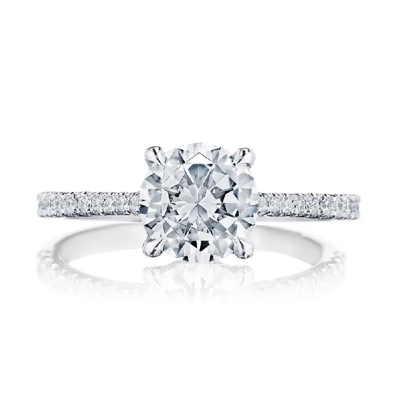 engagement rings with oval center stones -Round Solitaire Engagement Ring