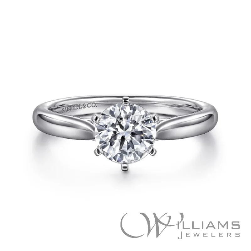 cushion halo engagement rings for women -Gabriel & Co. Classics 14 Karat Diamond Engagement Ring