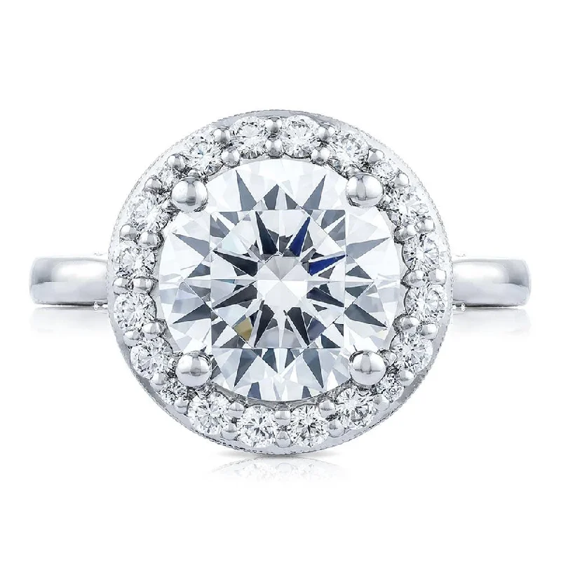 engagement rings with round and oval diamonds -Round Bloom Engagement Ring