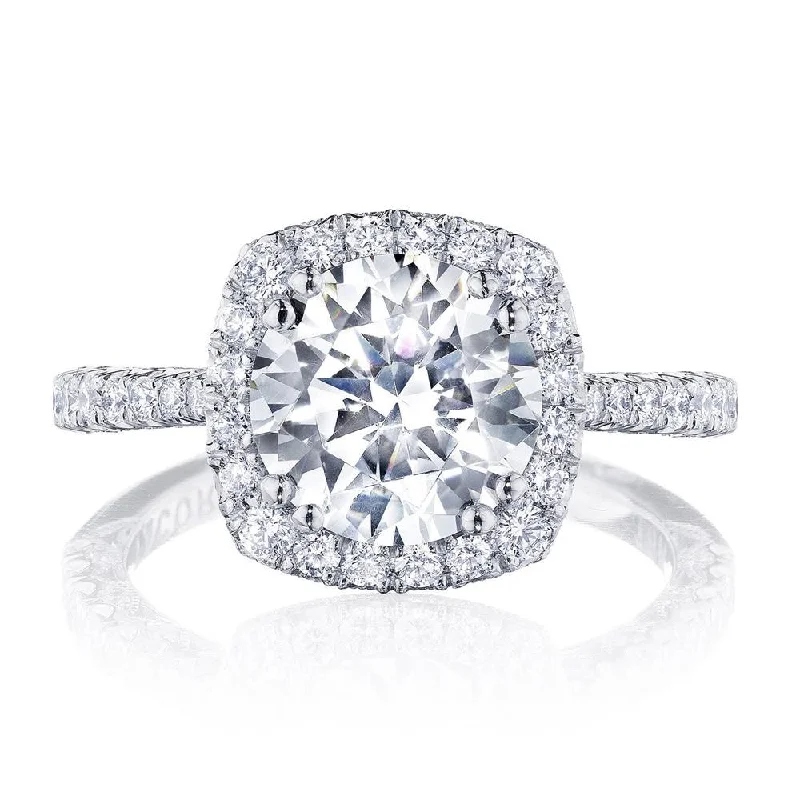 radiant engagement rings with marquise cut diamonds -Round with Cushion Bloom Engagement Ring