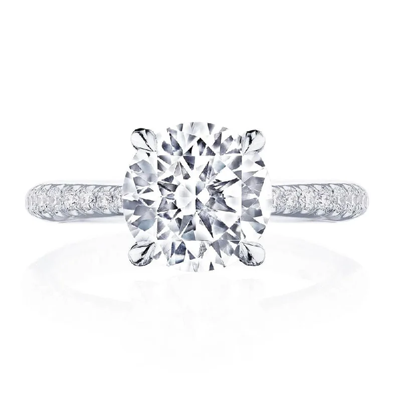 affordable engagement rings with white diamonds -Round Solitaire Engagement Ring