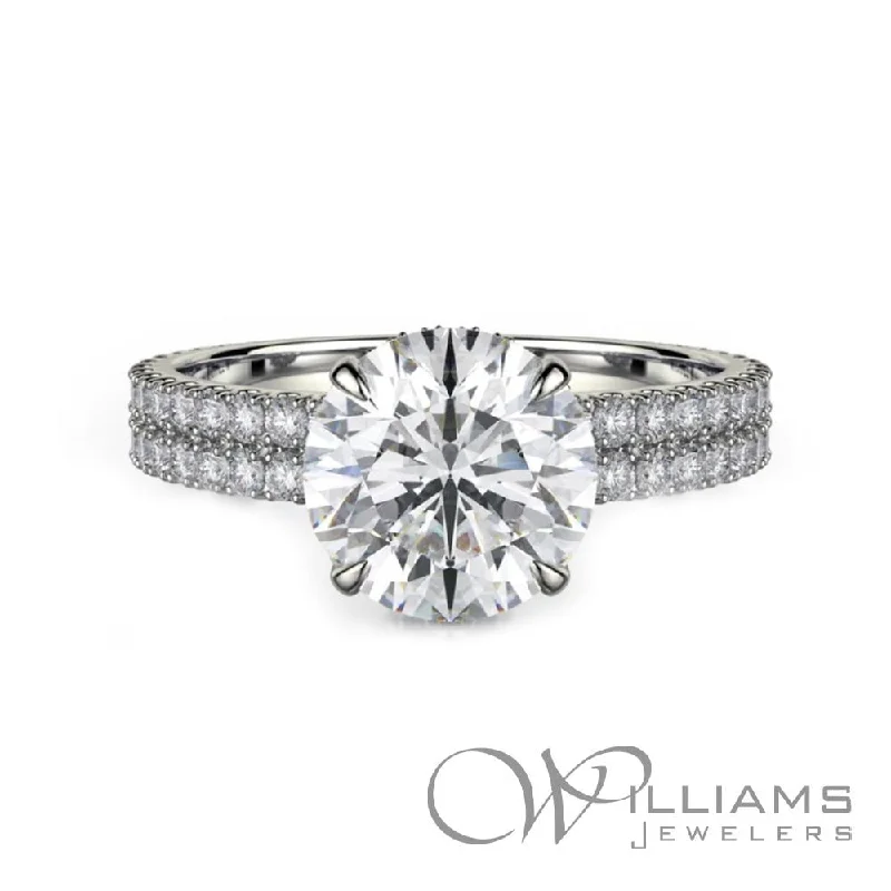 white gold engagement rings with diamonds -Michael M Crown 18 Karat Diamond Engagement Ring