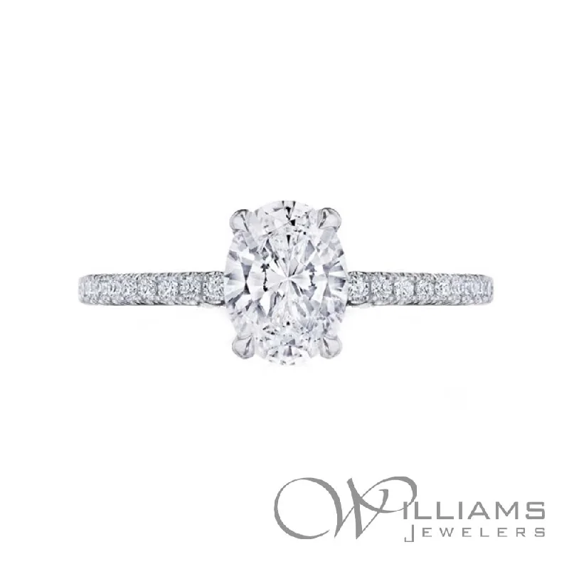 radiant engagement rings with three stone designs -Tacori Simply Tacori 18 Karat Diamond Engagement Ring