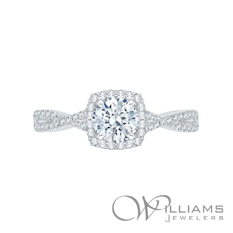 engagement rings with round sapphires and diamonds -Williams Signature 14 Karat Diamond Engagement Ring