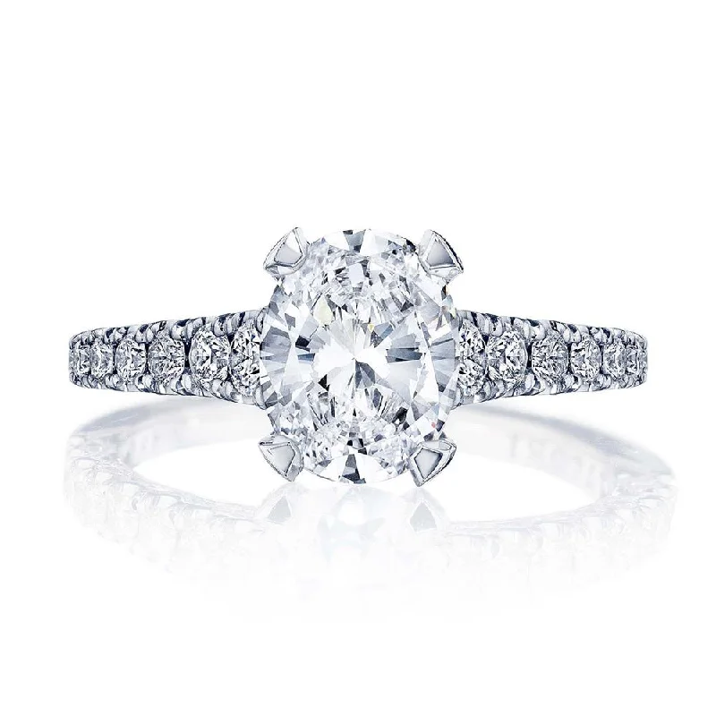 stylish engagement rings with platinum bands -Oval Solitaire Engagement Ring