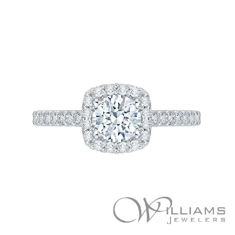 simple solitaire engagement rings for women -Williams Signature 14 Karat Diamond Engagement Ring