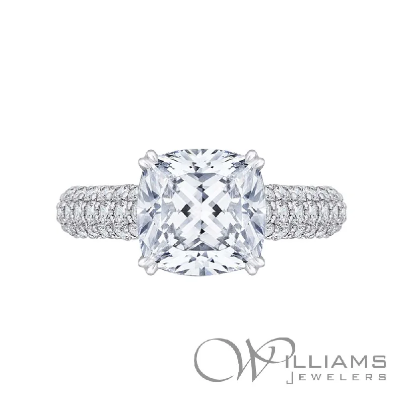 unique diamond engagement rings with sapphire accents -Williams Signature 18 Karat Diamond Engagement Ring