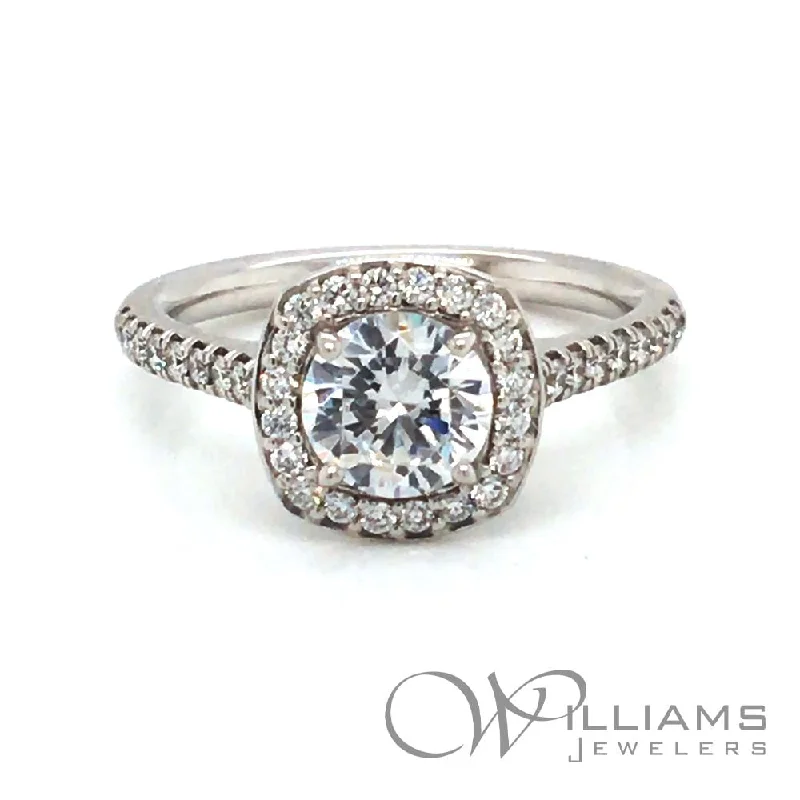 vintage inspired engagement rings with emerald stones -Williams Elevation 14 Karat Diamond Engagement Ring