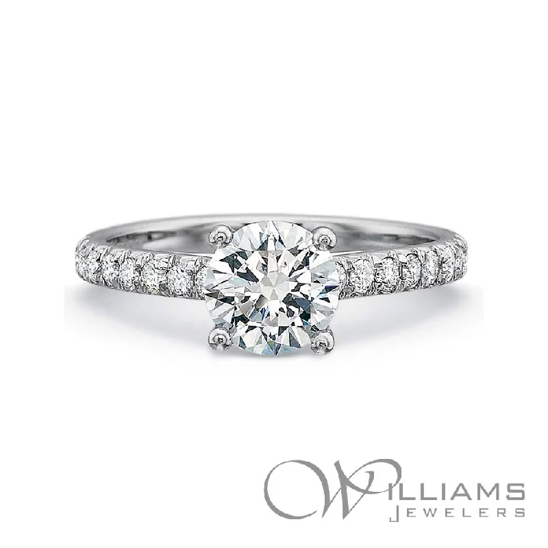 engagement rings with fancy oval diamonds -Precision Set New Aire 18 Karat Diamond Engagement Ring