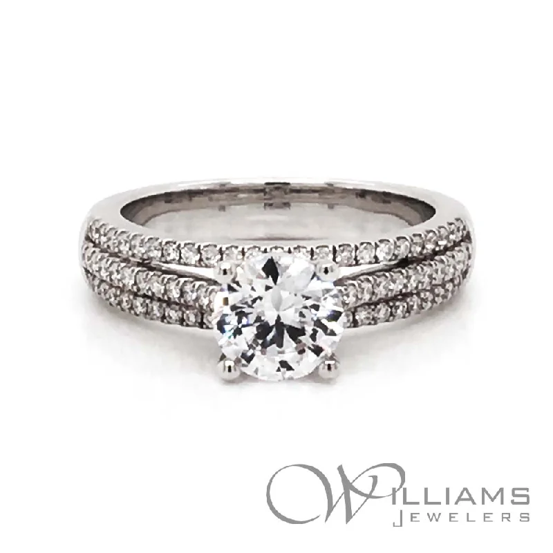 engagement rings with rose gold and diamonds -Williams Signature 14 Karat Diamond Engagement Ring