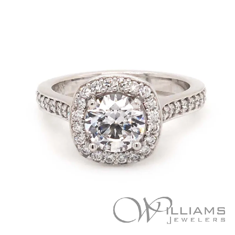 engagement rings with oval sapphires and diamonds -Williams Elevation 14 Karat Diamond Engagement Ring