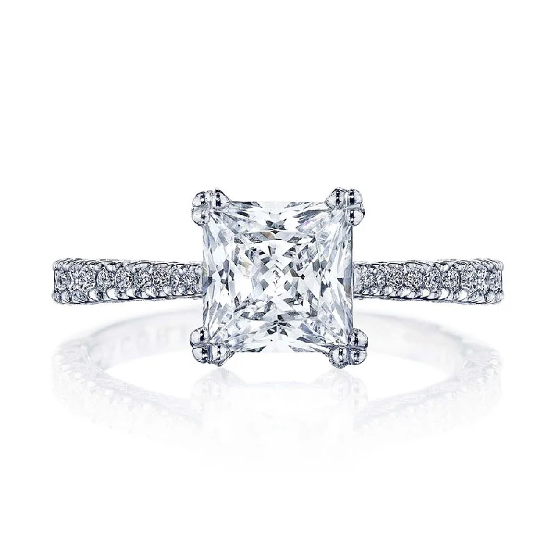 antique diamond engagement rings for women -Princess Solitaire Engagement Ring