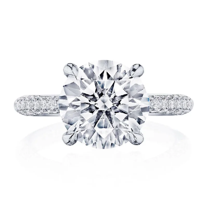 radiant engagement rings with cushion diamonds -Round Solitaire Engagement Ring