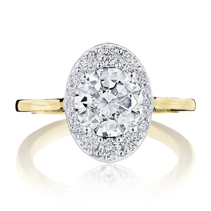 round diamond engagement rings for women -Round, Oval Bloom Engagement Ring