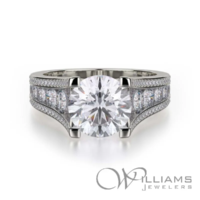 engagement rings with oval and round diamonds -Michael M Loud 18 Karat Diamond Engagement Ring