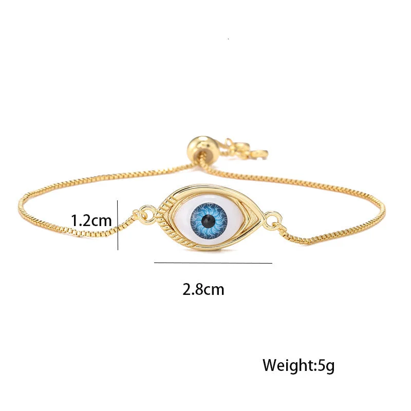 trendy leather charm bracelets for women -Aogu Cross-border Supply Ins Wind Net Red Same Style Pull Adjustable Bracelet Devil Eye Element Ornament For Women