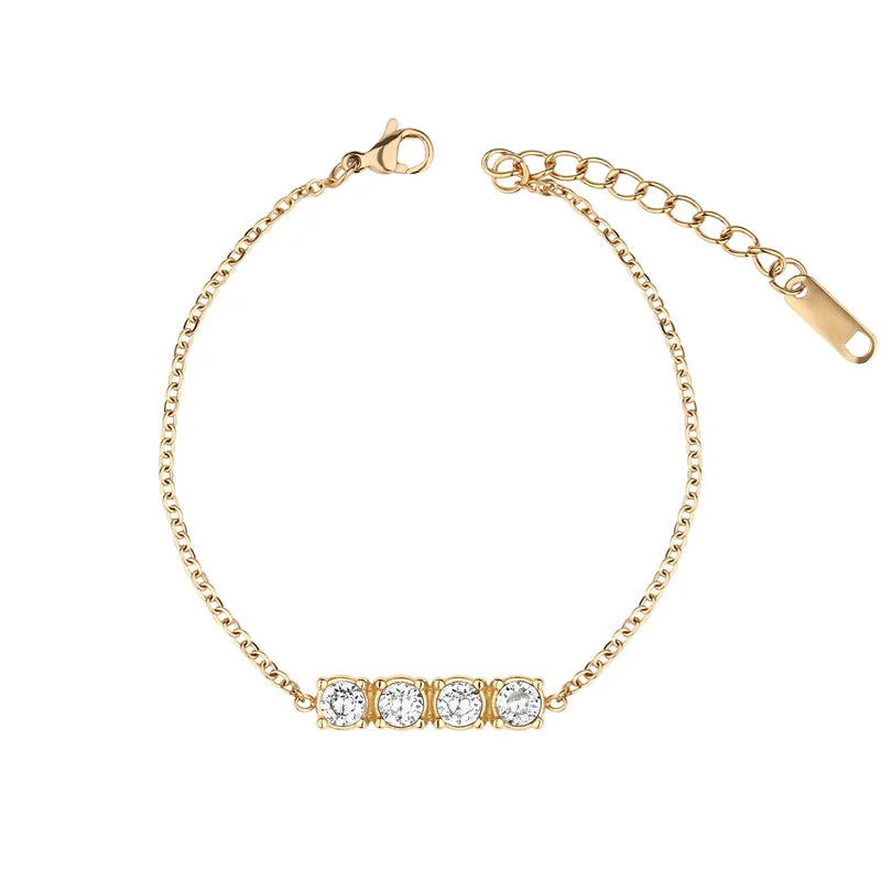 B2028-GO-E414-Gold Cross Bracelet-KN0248-MI-N200029W