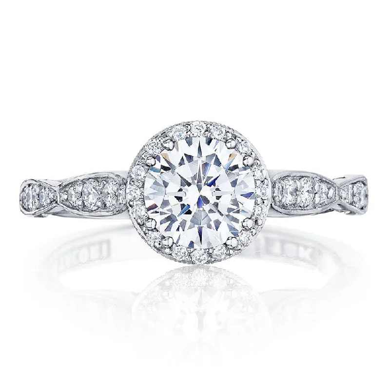 classic engagement rings with halo diamonds -Round Bloom Engagement Ring