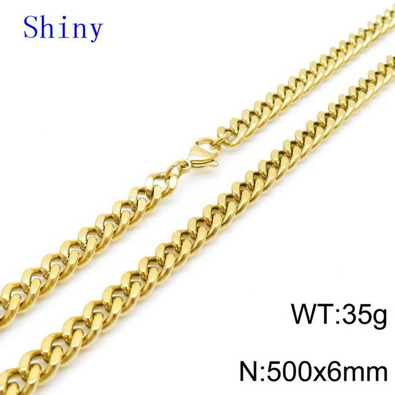 Gold Necklace 6mm50cm