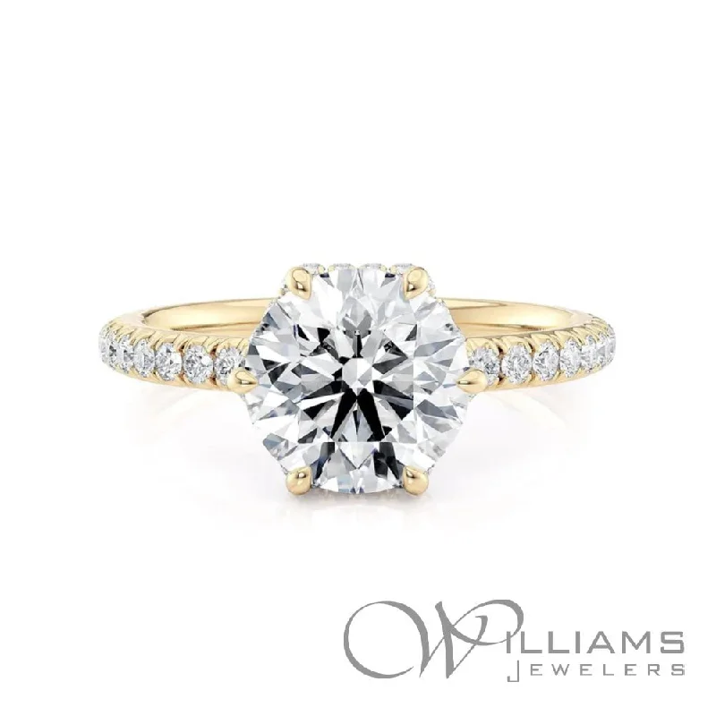 oval diamond engagement rings for women -Michael M Crown 18 Karat Diamond Engagement Ring