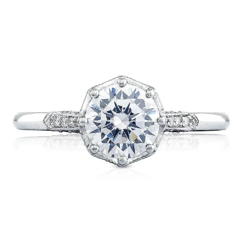 unique engagement rings with sapphire and diamond accents -Round Solitaire Engagement Ring