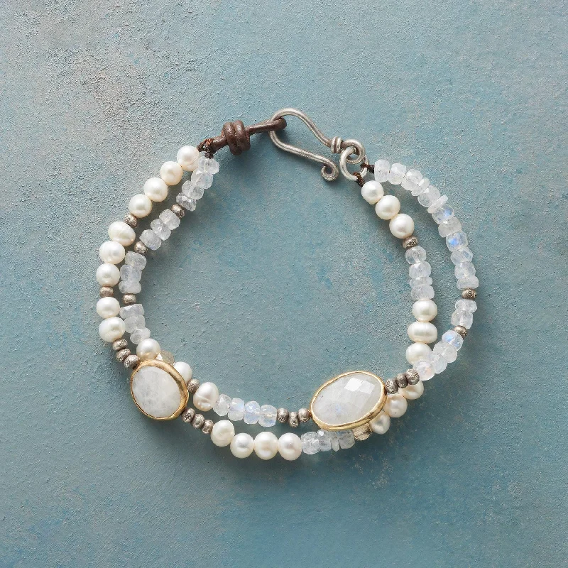 radiant silver bracelet sets with charms for women -Sun Kissed Moonstone Bracelet