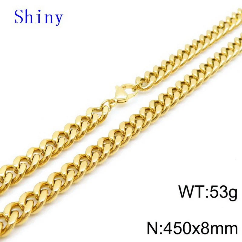 Gold Necklace 8mm45cm