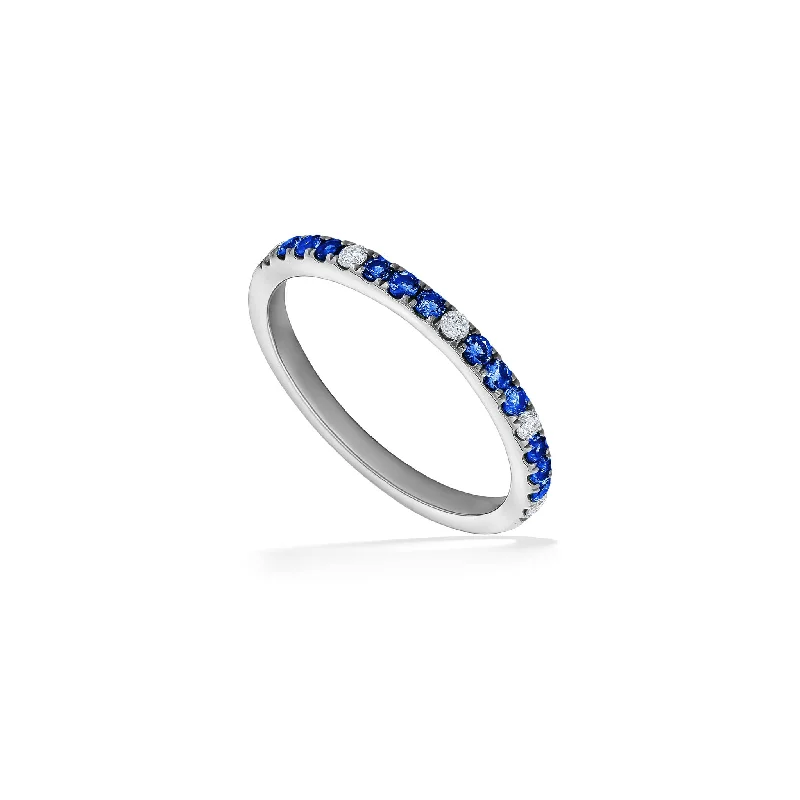 affordable engagement rings with white sapphires -Effy Blue Sapphire and Diamond Ring