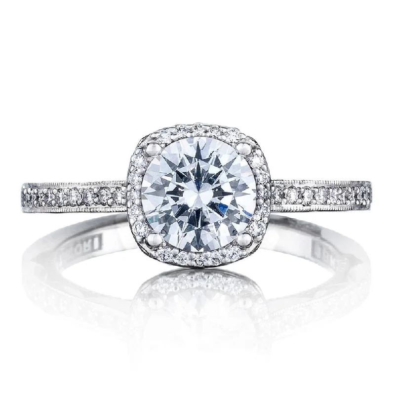 affordable engagement rings with square cut diamonds -Round Bloom Engagement Ring