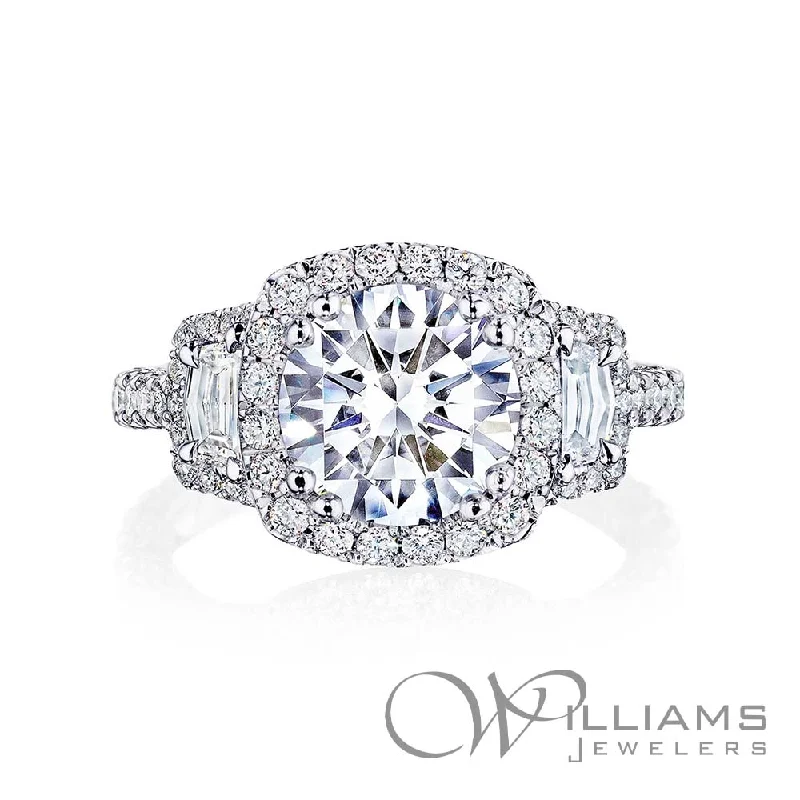 engagement rings with brilliant-cut diamonds -Tacori RoyalT Plat Diamond Engagement Ring