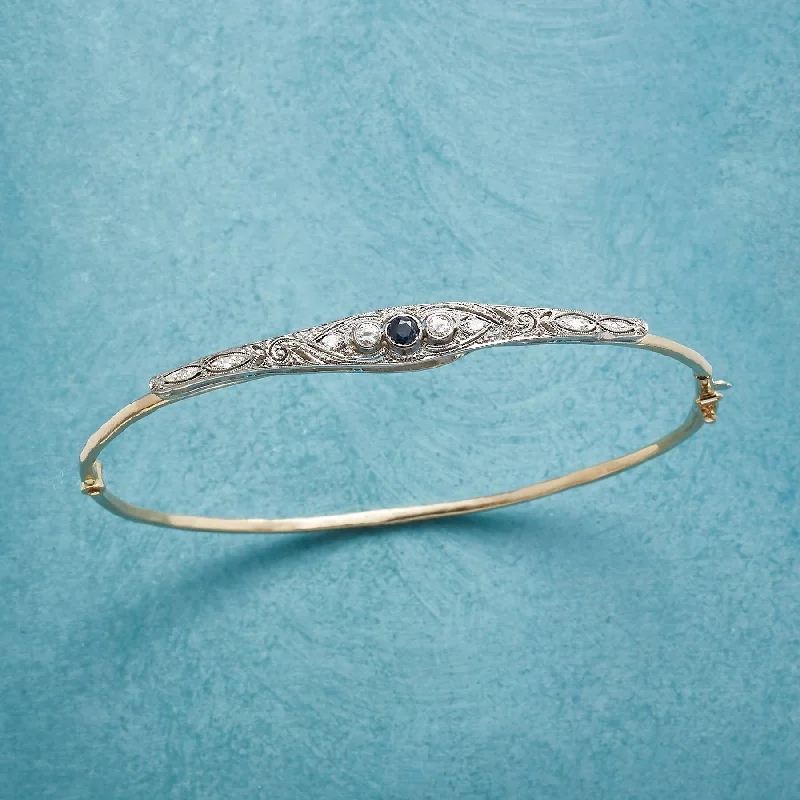 radiant silver bangle bracelets for women -Claremont Vintage Pin Bangle Bracelet