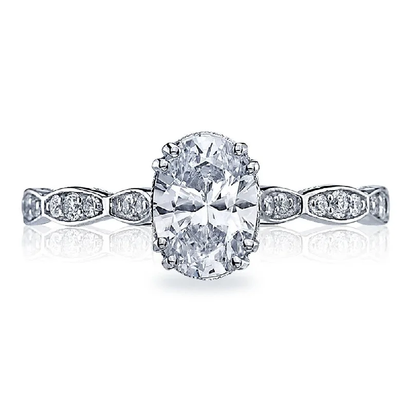 engagement rings with mixed metal designs -Oval Solitaire Engagement Ring