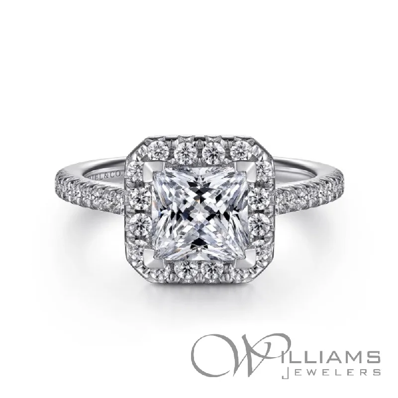 cathedral engagement rings with diamonds -Gabriel & Co. Classics 14 Karat Diamond Engagement Ring