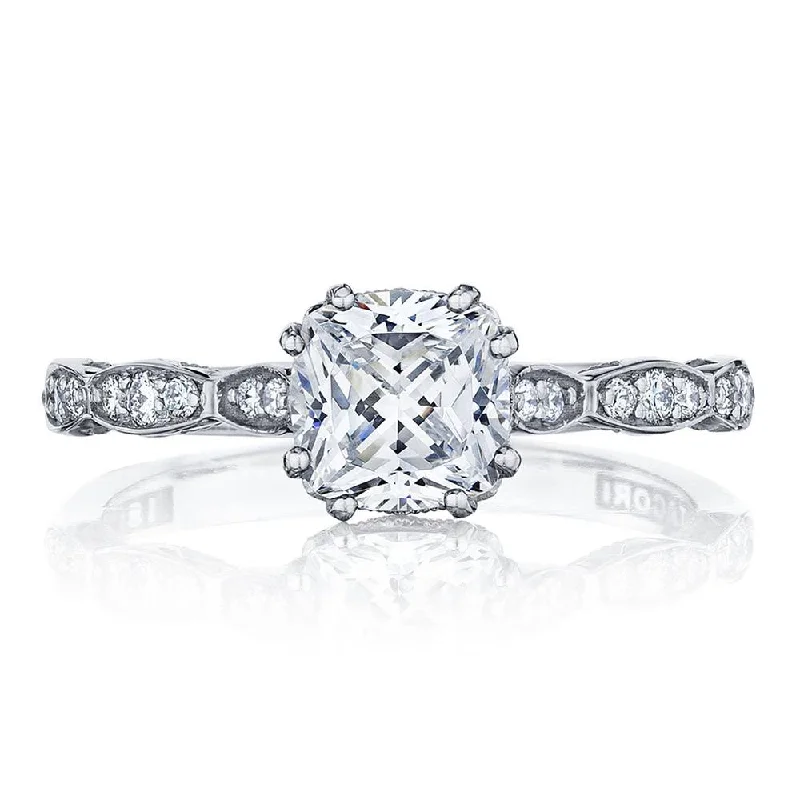 affordable engagement rings with gemstone halos -Cushion Solitaire Engagement Ring